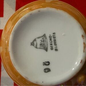 Orange/Gold Porcelain Tea Cups